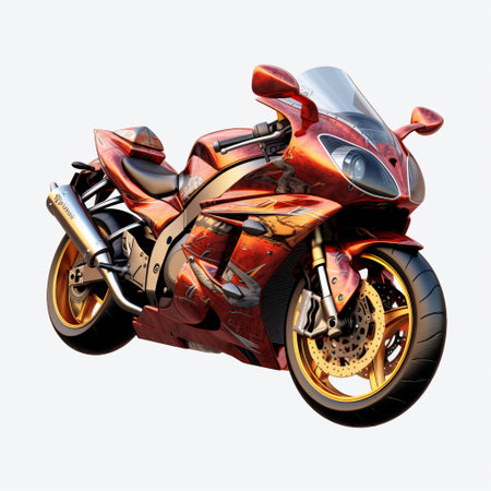 this motorcycle stock png transparent download features a stunning design in the style of realistic anamorphic art. the light maroon and orange color scheme is eye-catching and made even more impressive through the use of photo-realistic techniques. the motorcycle appears to be made of liquid metal, adding a unique and futuristic touch. the tilt shift effect adds depth and dimension to the image, while theの素材