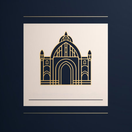 ranelle s inneberg design's logo and website showcase an altarpiece-inspired design with a color scheme of light navy and bronze. the architectural scenes and art deco elements add a touch of elegance, while the sanriocore and yankeecore styles bring a unique twist. the confessional theme ties it all together, creating a visually stunning and cohesive brand identity. ai generatedの素材