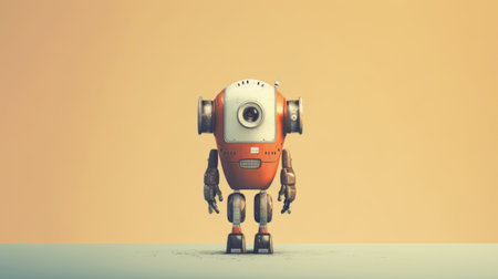 the robots in this photo are animated in high resolution and feature a unique character design by atey ghailan. the illustration and cartoon style, reminiscent of matthias haker, is enhanced by the use of a medium format lens, resulting in a distinctive look. the color palette of light gray and amber, as well as light yellow and light red, adds to the overall aesthetic. minimalの素材