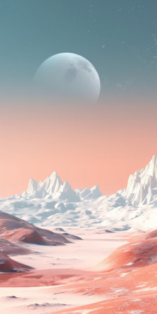 this 4000000 pixel art painting showcases a stunning abstract view of a planet's surface as seen from space. the painting is created in the style of light pink and light cyan, and features realistic landscape paintings reminiscent of retro sci-fi scenes. the use of cryengine and frostpunk techniques adds to the low poly, yet high-quality feel of the artwork. the color scheme of white andの素材