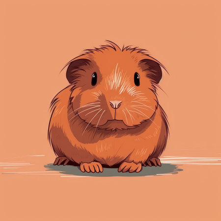guinea pig 34 is a realistic and detailed rendering of an anime-inspired character design. the warm color palette and simplified, stylized portraits are complemented by detailed background elements. created by artist reuben nakian, the piece features small brushstrokes that add depth and texture to the image. ai generatedの素材
