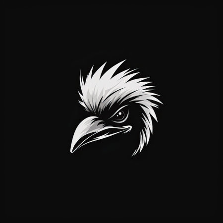 the eagle head graphic design features a monochromatic anime-inspired character design in white on a black background. the clean and simple design is perfect for metal, cypherpunk, and dark gray themes. this graphic design is also optimized for rtx technology. ai generatedの素材