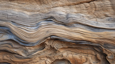 a rough textured rock with blue, white, and green streaks resembling colorful woodcarvings. the smooth and curved lines create an organic architecture, reminiscent of nature-inspired imagery. this national geographic photo captures the varying wood grains of the rock, blending seamlessly with the australian landscape. ai generatedの素材