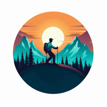 haiku soaci logo, an isolated image on a white background, captures the essence of adventure with its colorful landscapes. influenced by indonesian art and the rustic figurative style of oleg shuplyak and martin ansin, this logo evokes a sense of exploration. shot with a minolta hi-matic 7sii, it showcases the beauty of nature and the thrill of discovery. ai generatedの素材