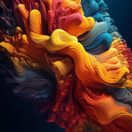 colorful abstract achromatic graphic design featuring organic nature-inspired forms. this hyper-detailed rendering combines realistic and fantastical elements, with vibrant illustrations and fluid gestures. the design showcases organic sculptures and colorful curves, creating a visually captivating composition. ai generatedの素材