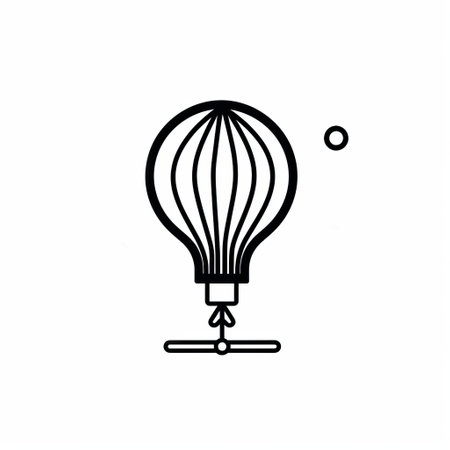 balloon soaring and flying outline vector illustration, stars art group xing xing style, reimagined by industrial light and magic. animated gifs, industrial and product design, water drops, monochrome canvases, and baroque-inspired lighting add depth to the image. ai generatedの素材