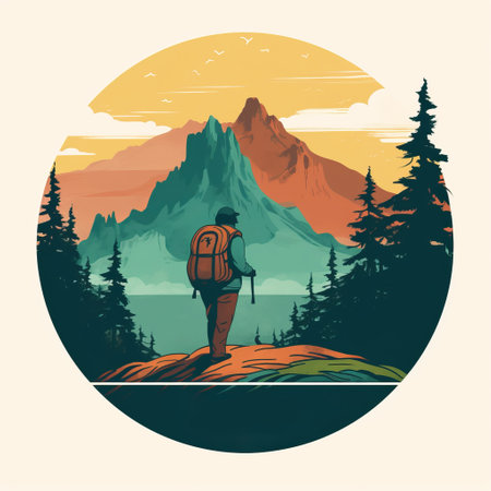 a high-quality photo of an agacka prak illustration, available as a stock image on tumblr. this vintage poster design features simplified colors and a stencil-based style, reminiscent of terragen. the adventure-themed illustration evokes a poignant atmosphere. ai generatedの素材