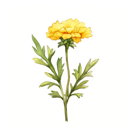 the hand-drawn flower on watercolor paper showcases a historically accurate and detailed style. created by a minimalist illustrator, the artwork features a vivid color scheme that captures the essence of absinthe culture. ai generatedの素材