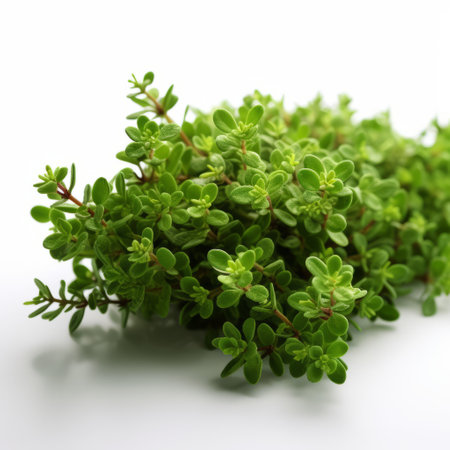 leafy herb with head up on white background. kahlil gibran style. repetitive, multi-layered, intertwining materials. vibrant, lively, soft-edged. abrasive authenticity. ai generatedの素材