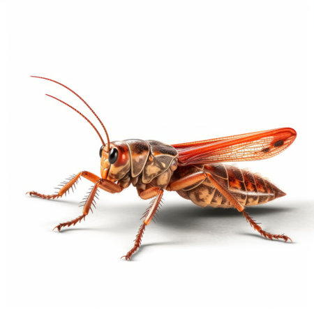 a photo of realistic insect crickets is depicted in this detailed rendering. the light red and brown colors are applied with a loose paint technique, creating a visually stunning image. with a resolution of 32k uhd, the intricate character design and hyperrealistic murals come to life, showcasing the insects in a captivating light orange and amber hue. ai generatedの素材