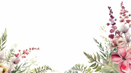 floral frame clipart featuring a nature-inspired camouflage style. this minimalistic design showcases a serene combination of light red and dark green colors. the image has a southern countryside vibe and is composed in an all-over pattern. download this high-quality uhd image for free. ai generatedの素材