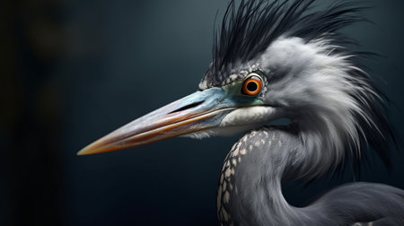 a stunning art wallpaper featuring hyperrealistic renderings of birds in a dark gray and indigo color palette. created using zbrush, these hyper-detailed portraits showcase exaggerated caricatures of wildlife, resembling oil portraitures. the dreamlike creatures in this artwork are a true testament to the artist's skill and creativity. ai generatedの素材