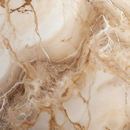 a smooth looking marble surface, reminiscent of the venetian rococo painter's style, showcases a combination of light beige and dark amber tones. the high level of detail in this photo captures ethereal forms, meticulous designs, intricate patterns, and delicate lines, reminiscent of the art of the upper paleolithic era. ai generatedの素材