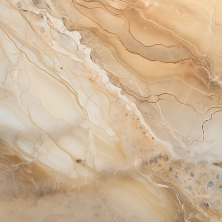 the photo showcases a captivating display of marble in different hues, including light orange and dark beige. the background features intricate elements, creating an ethereal landscape. the image is reminiscent of the fine lines and delicate curves found in nature-inspired imagery. with its richly layered composition, this photograph evokes the aesthetic of a national geographic photo. ai generatedの素材