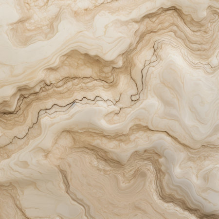 marble texture in light brown tones, showcasing a surrealistic style with flowing lines and layered landscapes. this high-resolution stock photo (4142379) captures the hyper-detail and gravity-defying landscapes reminiscent of michael heizer's work. ai generatedの素材