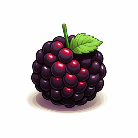 mri vector strawberry blackberry icon in the style of 2d game art. this purple illustration showcases realistic still life paintings with a touch of kimoicore influence. the bold character designs feature dark black and emerald colors, creating a visually striking and realistic still-life composition. ai generatedの素材