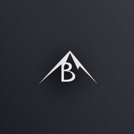 a mountain logo free vector image download featuring a dark white and dark silver color scheme. inspired by the barbizon school, this enigmatic design showcases luminous 3d objects and a birds-eye-view perspective. created by benjamin sack, this abstract minimalistic composition captures the essence of nature and adventure. ai generatedの素材