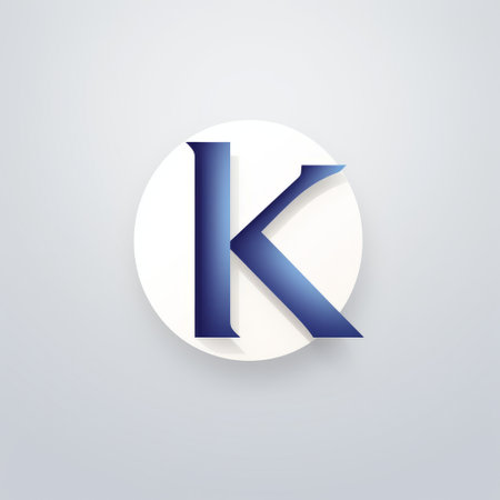 an abstract blue letter k logo is showcased on a white background, featuring muted and subtle tones of dark violet and light beige. the photo has a back button focus and a matte finish, highlighting the innovative page design of kuromicore. surrounding the logo are spherical sculptures, adding an artistic touch to the composition. ai generatedの素材