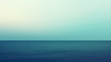 ocean background with a light blue sky, featuring subtle gradients and a zen minimalism style. the colors include light maroon and dark green, inspired by the works of worthington whittredge. the hyper-realistic water adds a touch of pensive stillness to this colorful minimalistic scene. ai generatedの素材
