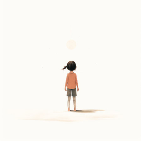 a young woman gazes upwards, bathed in the warm glow of the sun. this captivating photo, reminiscent of goro fujita's style, features a palette of light orange and gray. the image evokes a sense of childhood arcadias and is rendered with a unique perspective. the use of back button focus adds depth to the composition, while the influence of mao hamaguchi's children's book illustrations isの素材