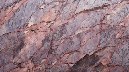 a close-up detail of an intriguing brown stone with a vibrant yellow streak, showcasing nature-inspired patterns in light purple and light crimson. the stone stands against spectacular backdrops of light pink and dark gray, capturing the essence of norwegian nature in its mesmerizing blend of light red and white hues. ai generatedの素材