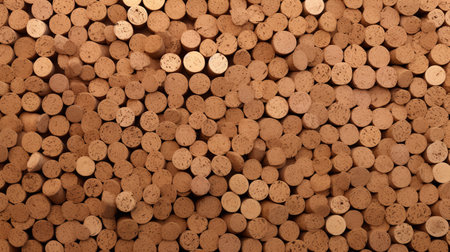 the photo showcases a unique composition of cork slices, resembling repetitive rephotography. with warm tones and distinctive noses, it exudes an icepunk vibe. the intricate details of the miniatures and the use of wallpaper add depth to the overall aesthetic. shot on ferrania p30 film, this individual picture captures a captivating blend of textures and patterns. ai generatedの素材