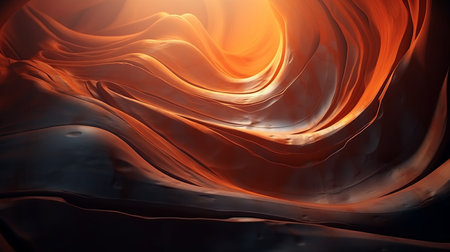 a digitally painted canvas with flowing fabrics rendered in cinema4d. the artwork features several lines surrounding it, creating a mesmerizing effect. the color palette consists of dark orange and light bronze, adding depth and warmth to the piece. the backdrop is spectacular, providing serene visuals. wavy resin sheets and focus stacking techniques enhance the overall composition. ai generatedの素材