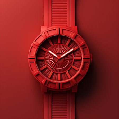 the watch is a stunning example of a red, beeple-inspired design. its architectural compositions and monochromatic sculptor style make it a true work of art. rendered in cinema4d, this watch embodies the creative vision of dusan djukaric and pays homage to the iconic designs of frank lloyd wright. ai generatedの素材