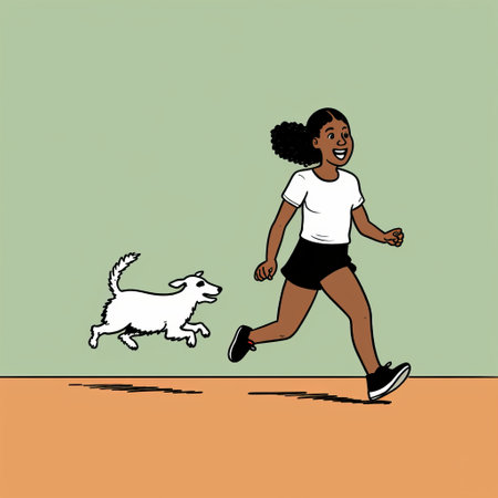 a playful illustration by jean jullien showcasing a delightful bond between a black girl and a goat as they joyfully hop side by side. ai generatedの素材