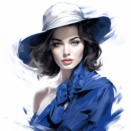 elizabeth, a stunning female portrait in a vector format, showcases a captivating juxtaposition of light and shadow. this black, white, and navy blue sketch, created using daz3d and leica m6, features desaturated oil portraitures with soft brush strokes. the timeless beauty of elizabeth is beautifully captured against a translucent white background. ai generatedの素材