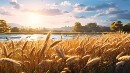 far cry 5 hd wallpaper showcases stunning 8k resolution images inspired by sunny impressionism. these serene pastoral scenes feature shallow depth of field and are bathed in golden light. the avian-themed, isolated landscapes create a captivating visual experience. ai generatedの素材