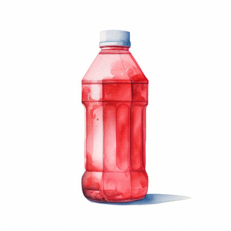 sports drink watercolor illustration on white background with minimal shadow. ai generatedの素材