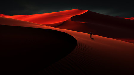 a high-quality 8k background image featuring a minimalistic style dune with a black outline. the image showcases rich colors and converging lines, creating a visually striking composition. ai generatedの素材