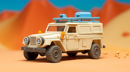 the ambulance miniature in 1:28mm heroic scale tabletop wargaming style is a stunning replica of a dune-buggy designed by grimpkin engineering. this intricately detailed model, inspired by johnny quest, captures the essence of adventure and excitement. perfect for tabletop wargaming enthusiasts, this miniature is a must-have addition to any collection. ai generatedの素材