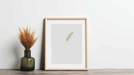 a frame of reference mockup featuring a white background, minimalistic design, and photorealistic appearance. this mockup showcases a sleek and modern frame that can be used to display various designs or artwork. with its clean and simple aesthetic, it provides a versatile and professional look for any project. ai generatedの素材