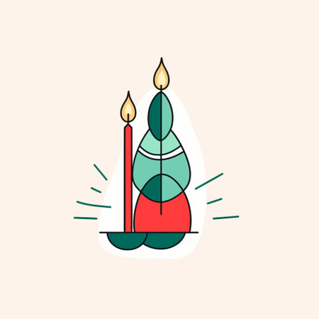 a single line drawing of kwanzaa, painted with a watercolor palette. this design features a continuous and simple line style, creating a graphic vector illustration. ai generatedの素材