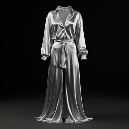 a silver dress isolated on a white background. this hyper realistic and super detailed photo showcases the intricate design of the dress. the high definition quality allows for a clear view of the dress's texture and shimmer. ai generatedの素材