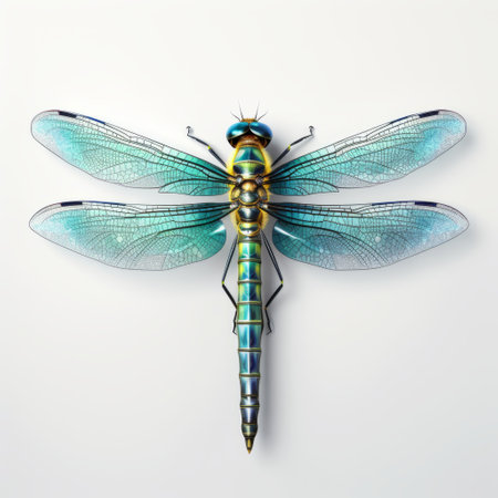 a variety of dragonfly species showcased in a 3d realistic format, set against a transparent background. this photo captures the intricate details and vibrant colors of these fascinating insects, making it a visually stunning representation of their beauty and diversity. dragonfly, variety, transparent background, 3d realism. ai generatedの素材