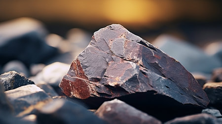 a close-up photo of a realistic rock with godly features. the photo showcases the photo realism and vibrant colors of the rocks, which appear brittle yet beautiful. the dry and elegant texture of the rock is enhanced by the rich and vivid contrast, with deep black tones. shot on a 100mm lens at f/2.0, the natural lighting adds to the realistic and impressive quality ofの素材