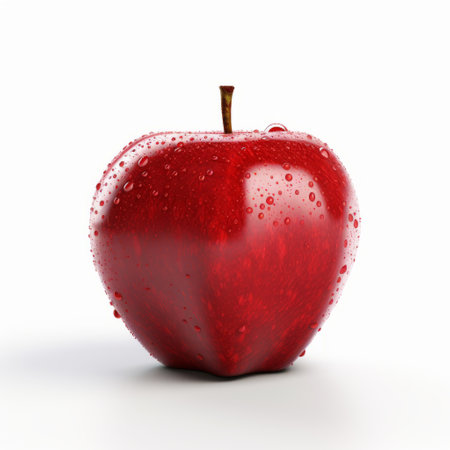 a 3d red apple png showcasing minimal retouching and a wet-on-wet blending technique. inspired by industrial and product design, this artwork draws influence from worthington whittredge and maggi hambling. it also promotes environmental awareness with a touch of berrypunk aesthetics. ai generatedの素材