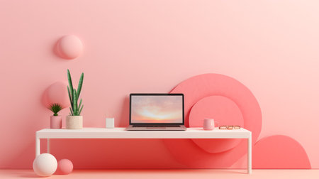 a minimalist pink wallpaper featuring a subtle splash pattern and cool color palette. this high-quality, 8k wallpaper provides a soothing and zen-like experience for your screen. ai generatedの素材