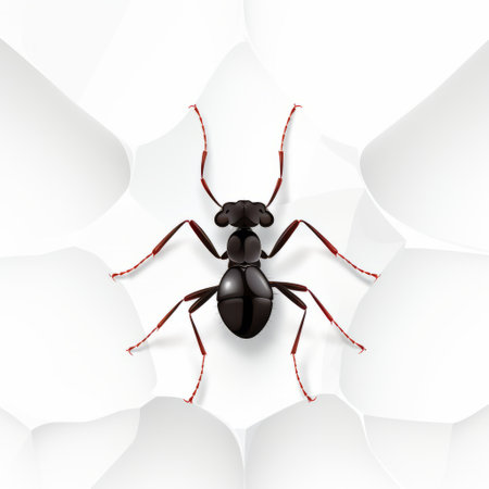 ant in the style of georgia o'keeffe on a white background. ai generatedの素材