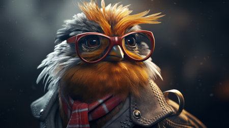 a stunning hd wallpaper featuring a playful and vibrant cockatoo, rendered in the style of cinema4d. this industrialpunk-inspired artwork showcases epic portraiture with a touch of street style realism. the intricate details and character design make this birdie wallpaper a captivating addition to any computer screen. ai generatedの素材