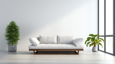 a 4k resolution image showcasing a chic and simple iron futon piece with an italian aesthetic. the piece features a sleek design and is captured from both side and front views. the white background enhances the elegance of the futon, making it a perfect addition to any modern living space. ai generatedの素材