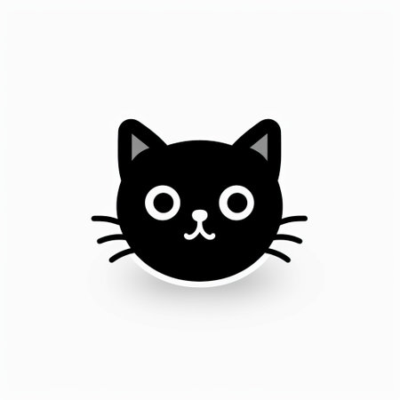 a cat is depicted in a 2d lineal vector icon on a white background. this icon was created by flaticon and can be found on dribbble, behance in high definition. the design was made using figma, adobe xd, and sketch, and it showcases a crisp and pixel-perfect minimalistic black colored outline style. it is a simplistic and stylish representation of a cat. ai generatedの素材