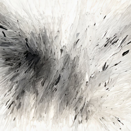 helix: an abstract painting featuring a splash of white and black paint, created in the style of generative art. the artwork showcases sparse backgrounds and explosive, chaotic elements. with traces of monotone, it embodies abstract expressionist explosions. this digital art piece was created using speedpainting techniques. ai generatedの素材