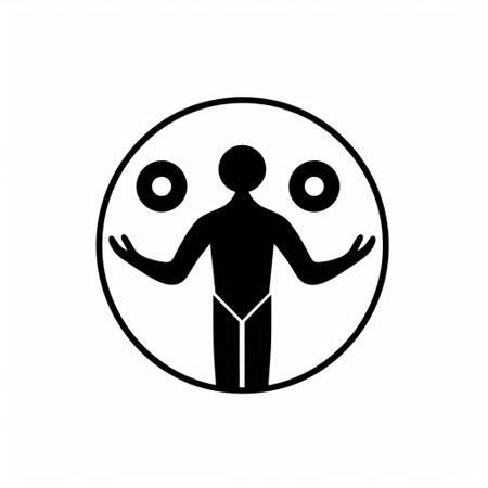 a simple black line icon of a juggler, with no coloring, on a white background. the design of the icon is clean and evenly spaced, with no excess vector dots. this icon is perfect for various applications and designs that require a juggling theme. ai generatedの素材