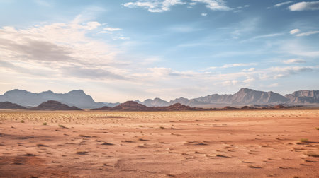 a breathtaking desert landscape captured with precision using the canon eos rebel t7. this cinematic photograph showcases the intricate details of the scenery, enhanced by the use of various lenses ranging from 35mm to 200mm. the image is rendered in stunning 8k, 16k, 4k, and uhd resolution, with hdr and hi-res qualities. this award-winning photograph exhibits aetherpunk aesthetics and features realistic lighting, creating a photo-realisticの素材