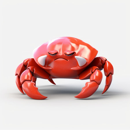 a red crab 3d model is available for free download. this model features a monochromatic style, simplistic characters, and a technological design. the image is in ultra-high definition (uhd) and showcases the crab on a white background in a close-up view. perfect for cranberrycore enthusiasts. ai generatedの素材