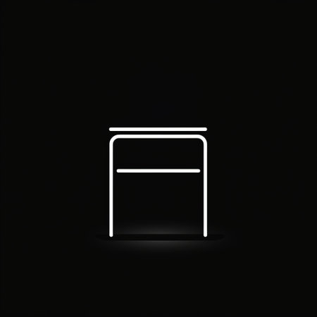 a minimalist one-line icon drawing of a nightstand piece, featuring a simple silhouette in the style of japanese minimalism. the icon is created with a light white outline on a black background, providing a spacious and clean aesthetic. this 32k uhd image captures the essence of conceptual minimalism. ai generatedの素材